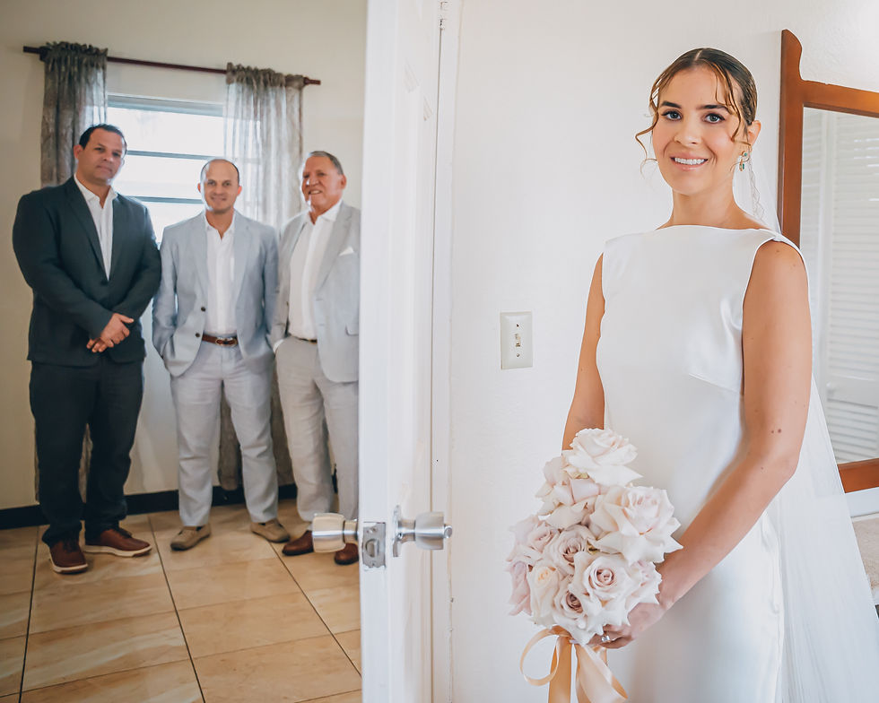 Intimate wedding on Ffryes Beach. Couple was in transit on Royal Caribbean Explorer of the Seas
