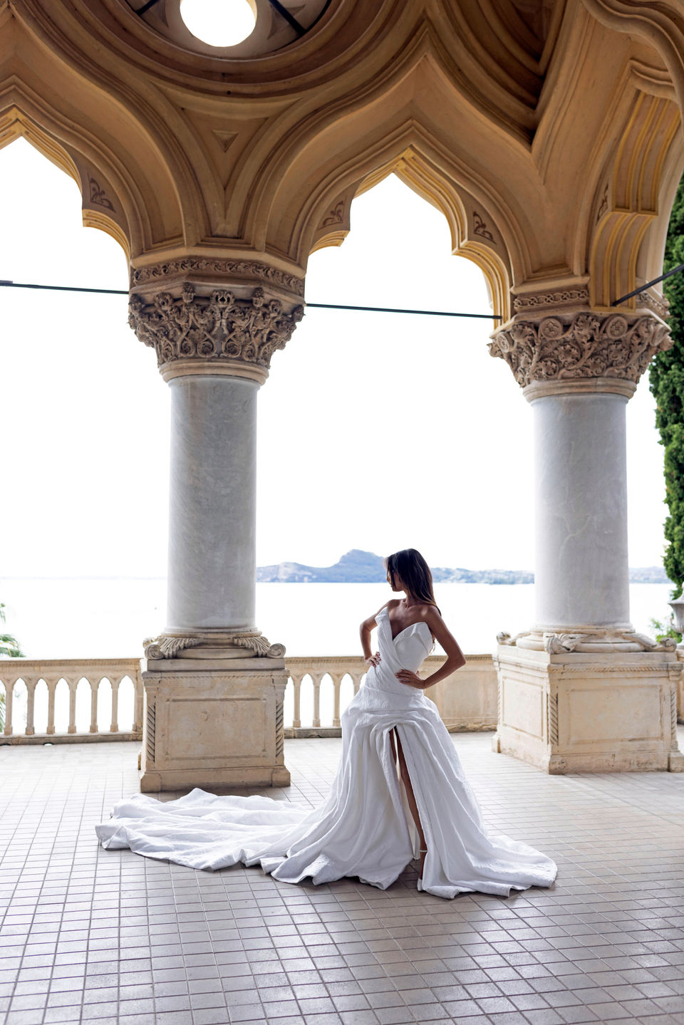 ball gown with split bespoke wedding dress Melbourne Australia