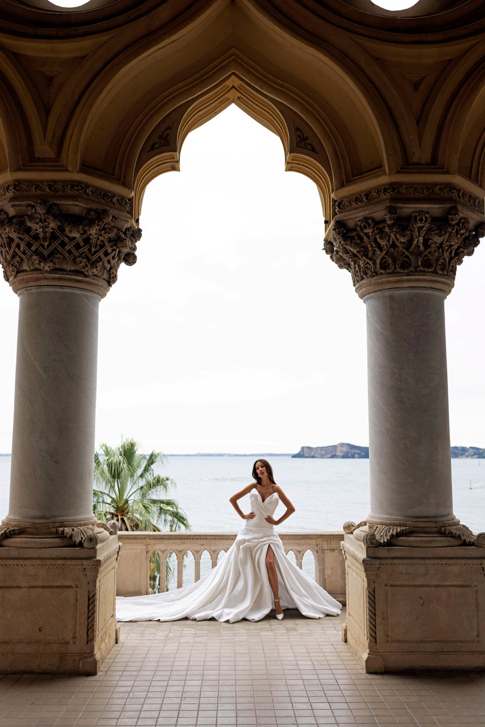 ball gown with split bespoke wedding dress Melbourne Australia
