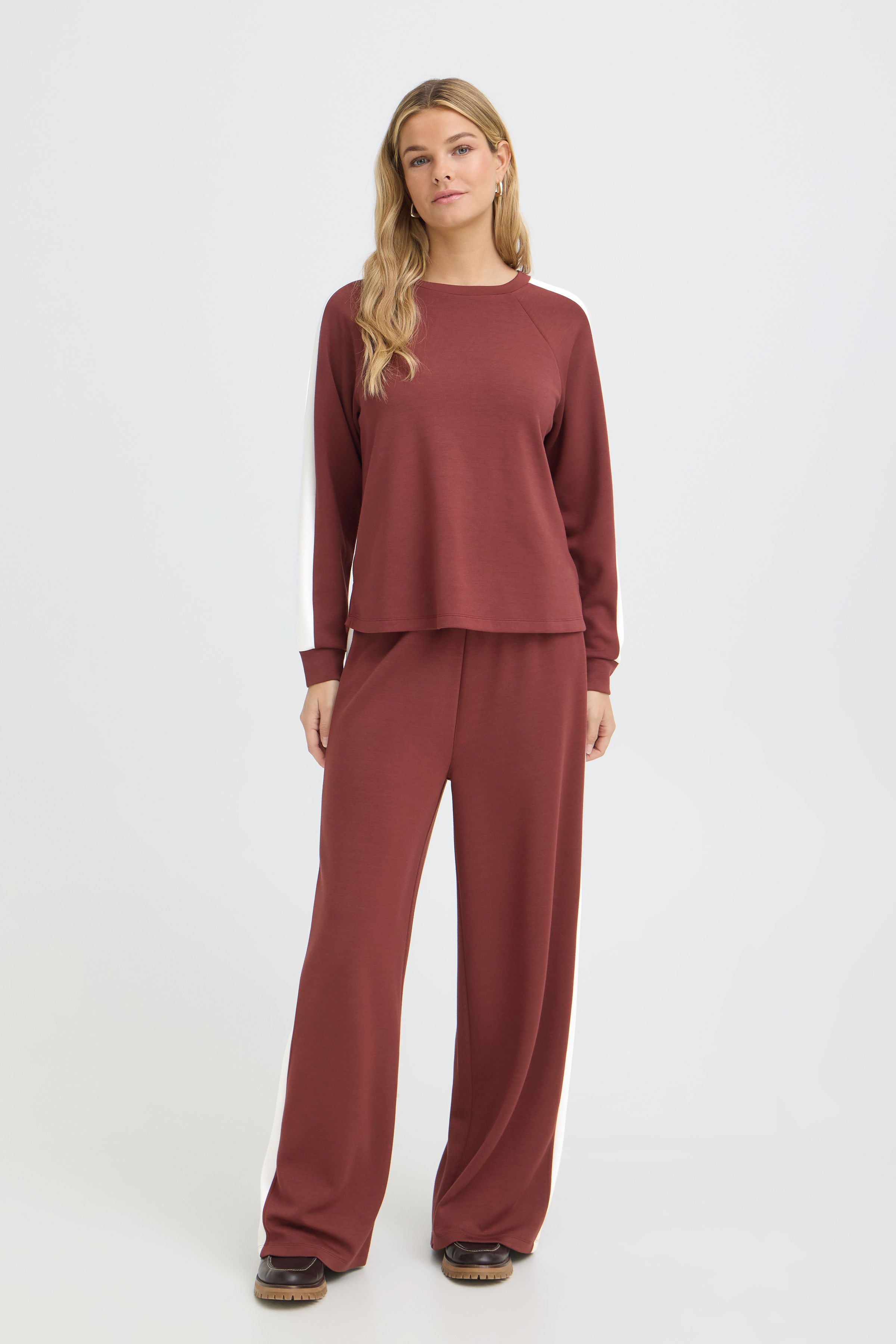 Fransa FRAURORA Sweatshirt Rum W White Contrast / Red