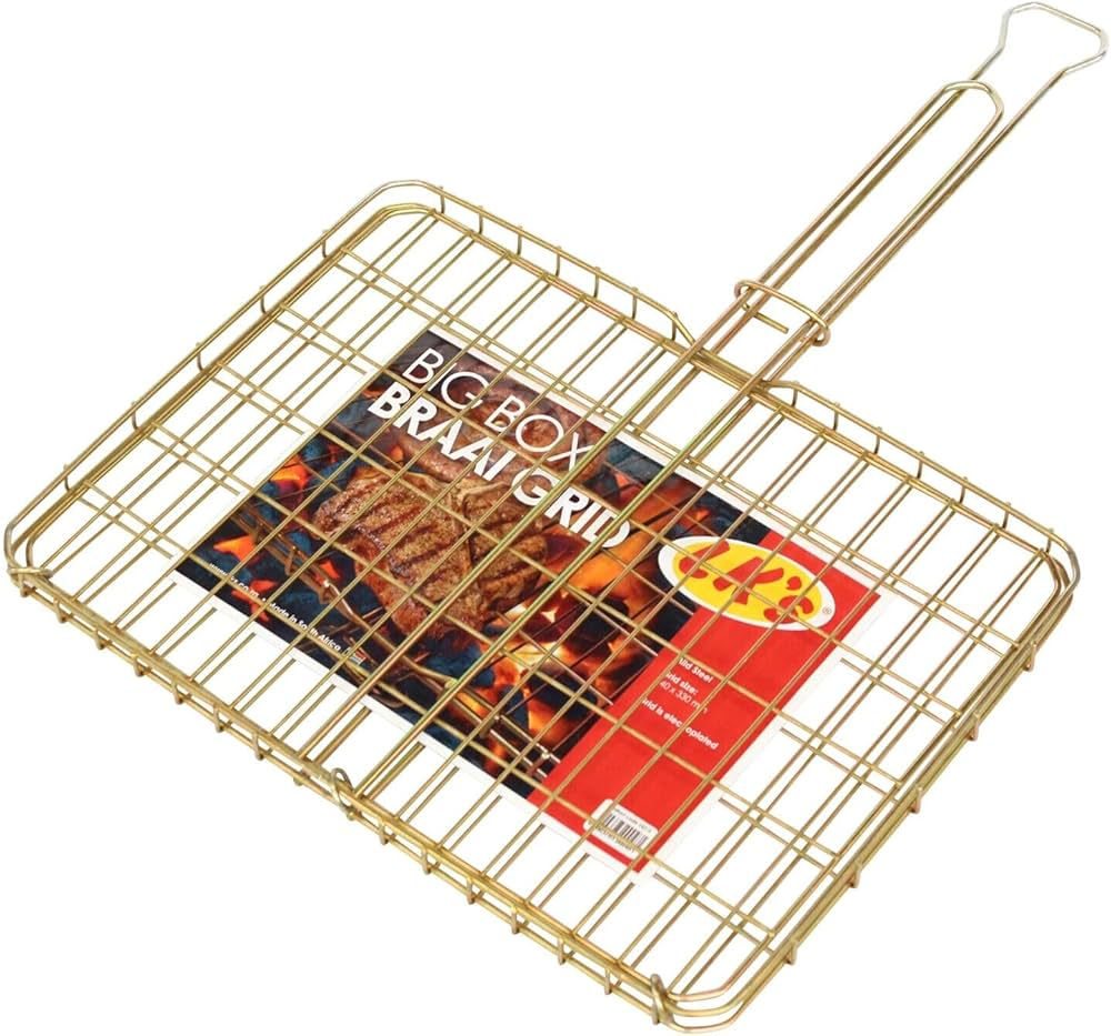 Durable Mild Steel Braai Grid with Handle, 44x33cm