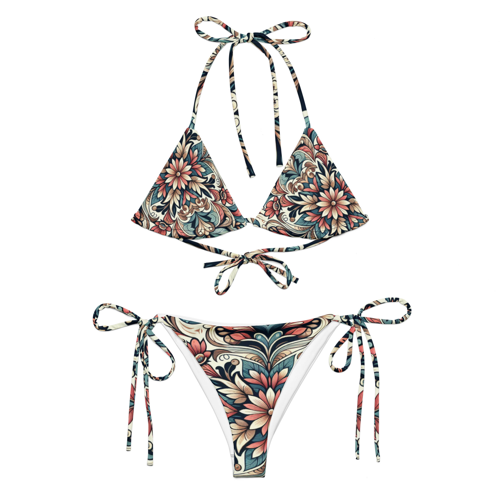 Floral Print String Bikini