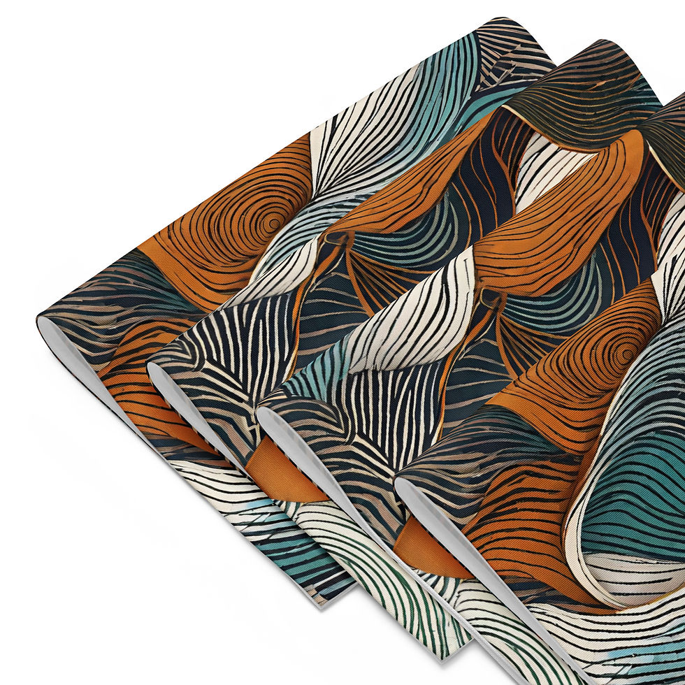 Thumbnail: Royal Swirl Placemat Set Bronze/Teal Design