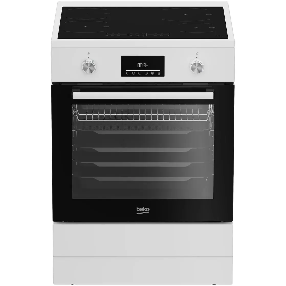 Beko 60 cm inductiefornuis wit 1/2/3 fase