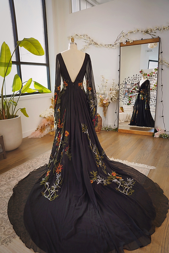 dark floral dress Petal and Pup Women's Wrap Jacket Maxi Best part Midnight Bloom Flowy Maxi Dress