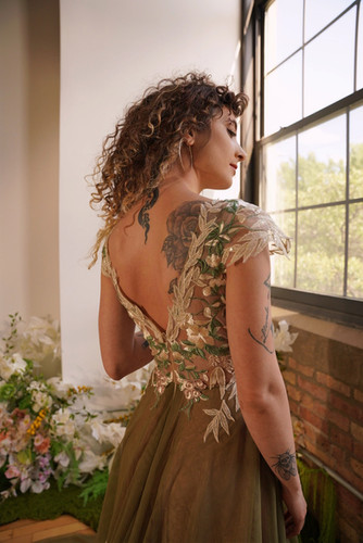 slim fit dress slacks Zapakasa Women Ruffles Tiered Prom Dress with Slit Green Floral A Line Long  Formal Dress