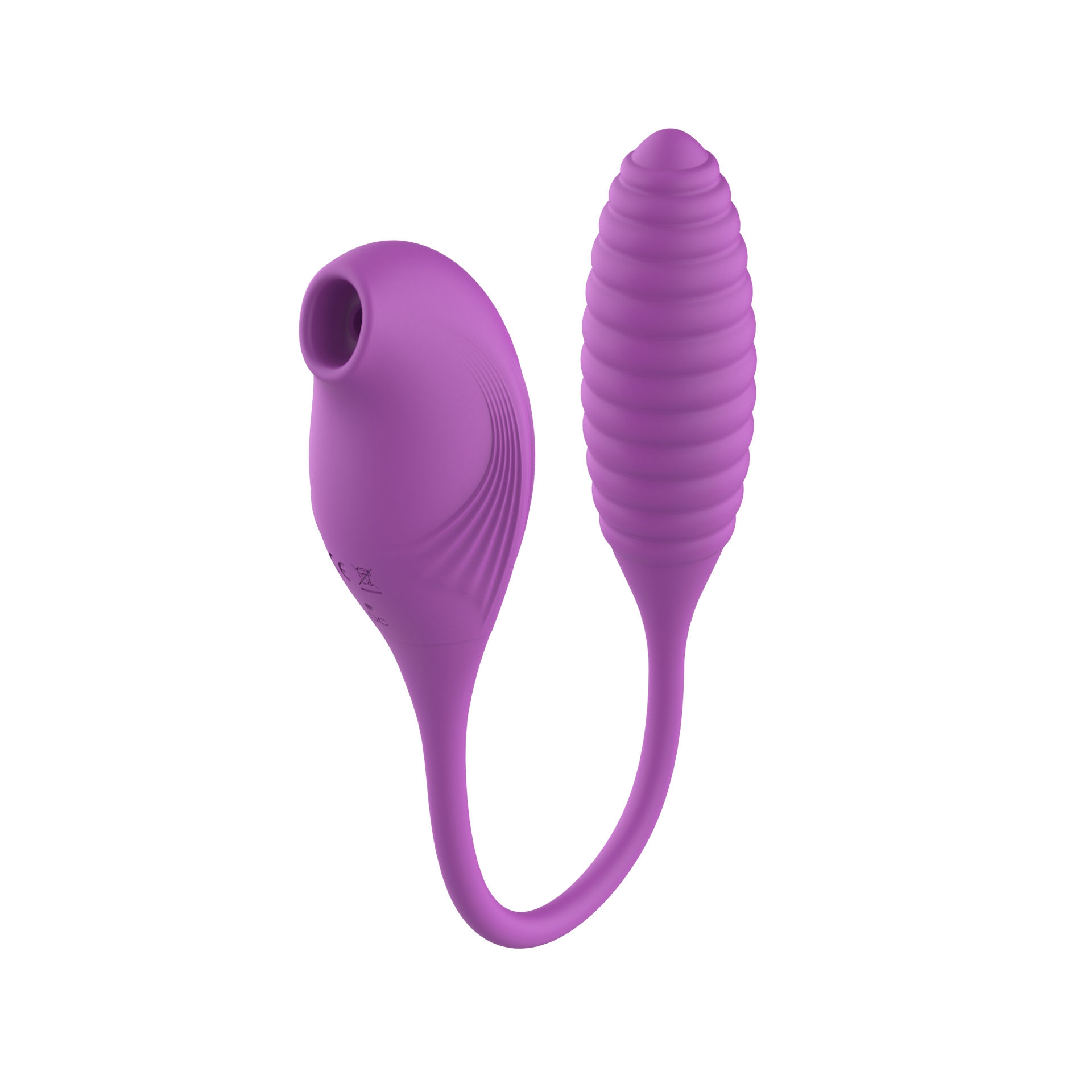 Vibrador doble 2 en 1 con ventosa y empuje