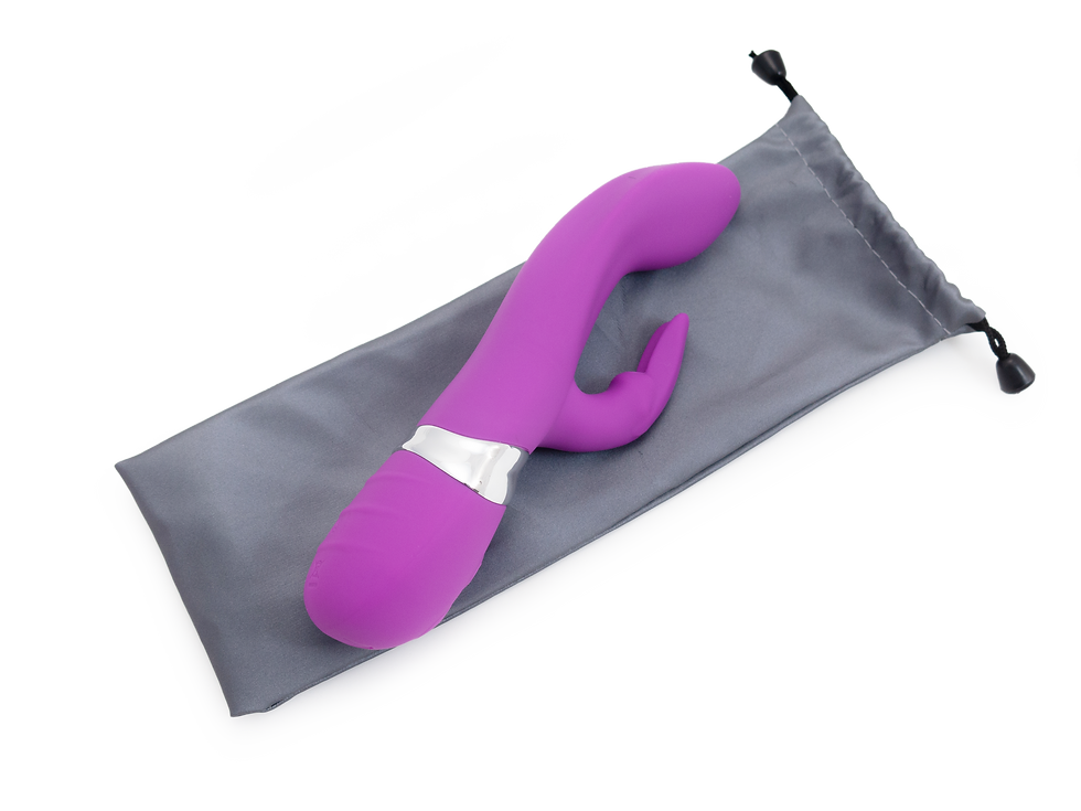 Miniatura: Silicone rabbit G-spot chrome ring design vibrator