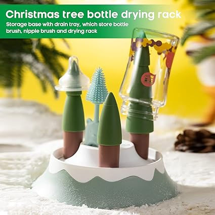 Thumbnail: Baby Bottle Cup Cleaning Silicone Brush Set With Storage Drying Rack