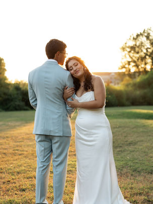 Bride and groom at sunset sharing a tender moment, captured by Valentino Films photographer