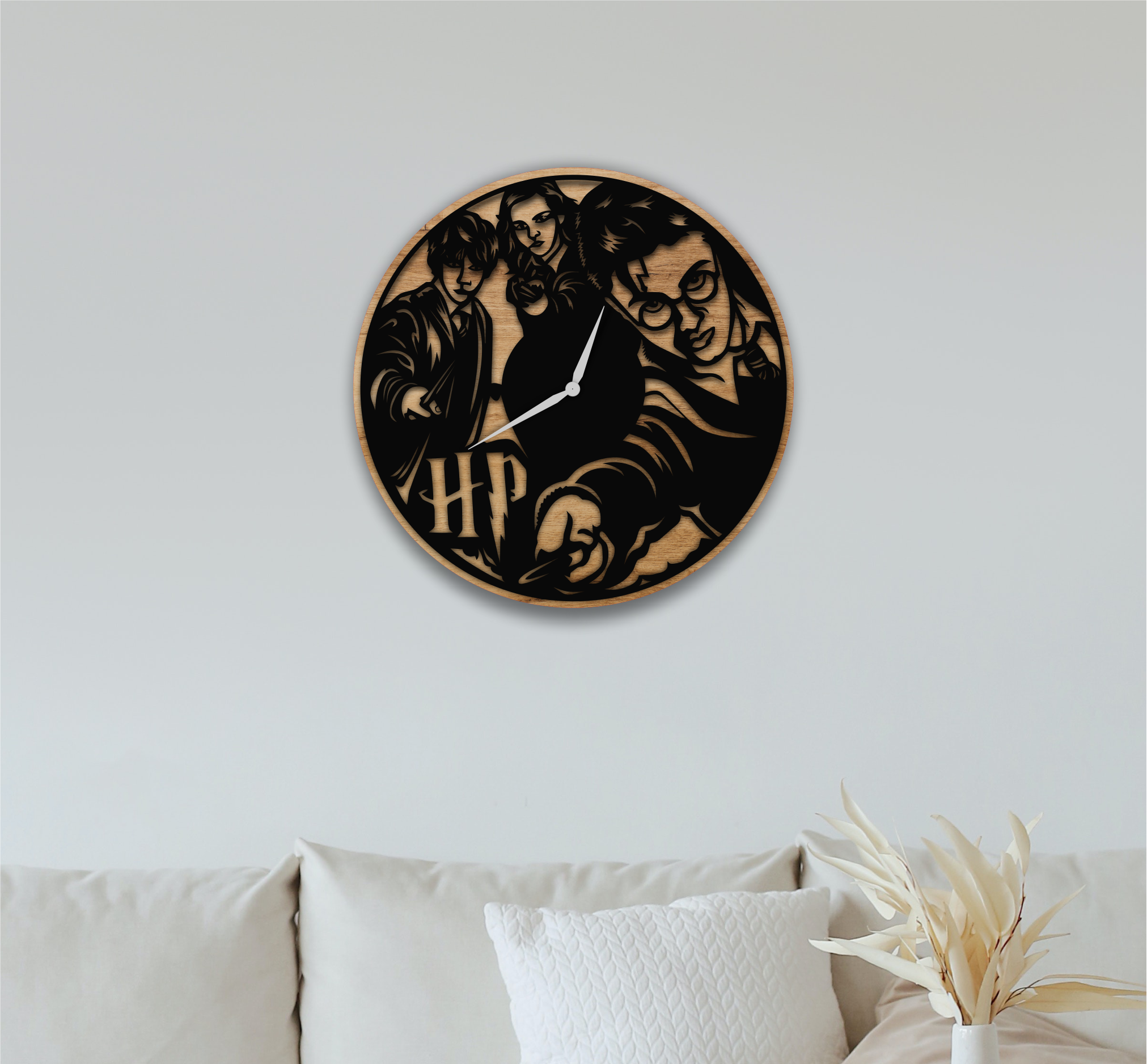 Wooden & Acrylic Harry potter clock 30cm