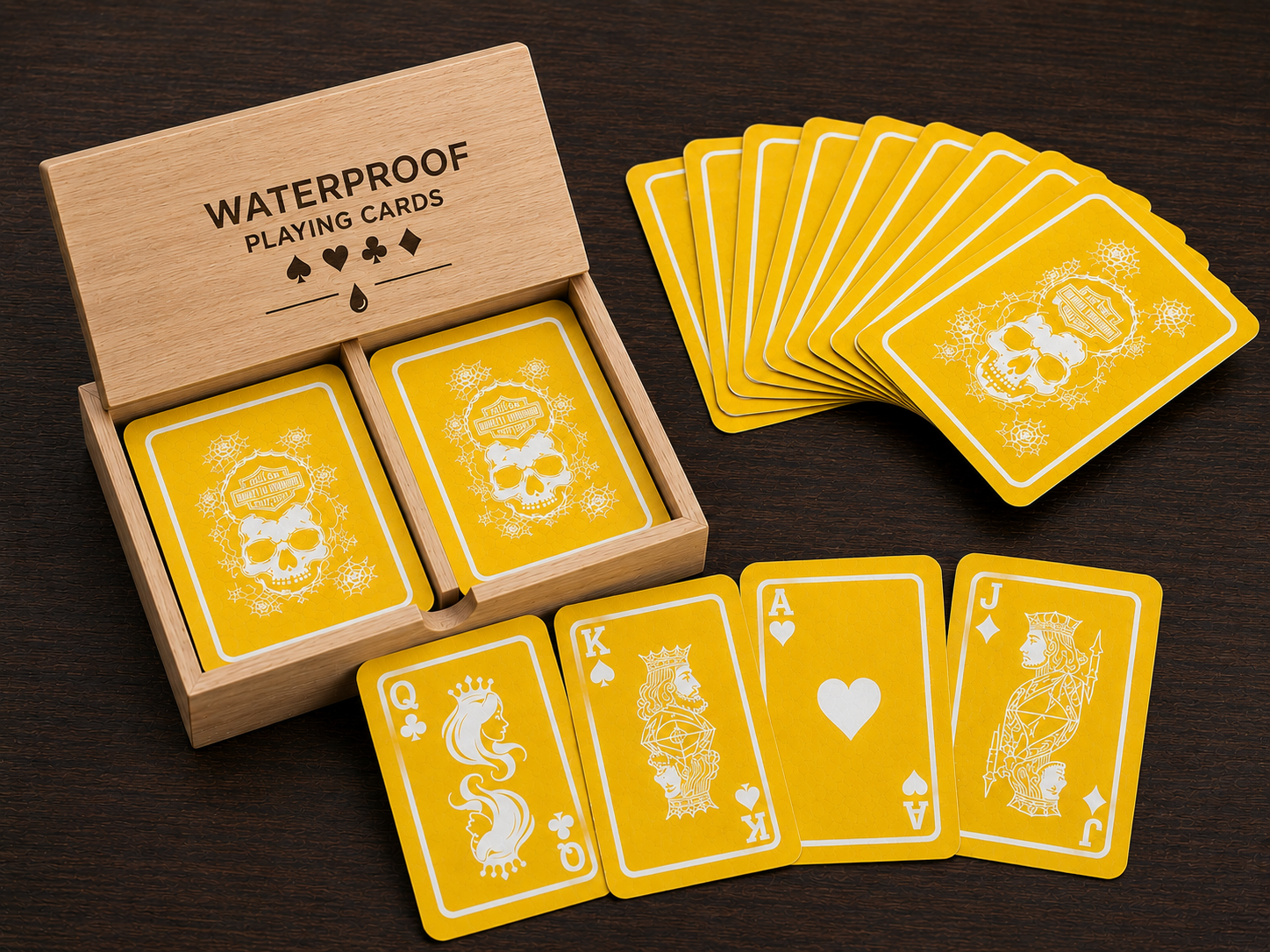 Custom Yellow waterproof playing cards