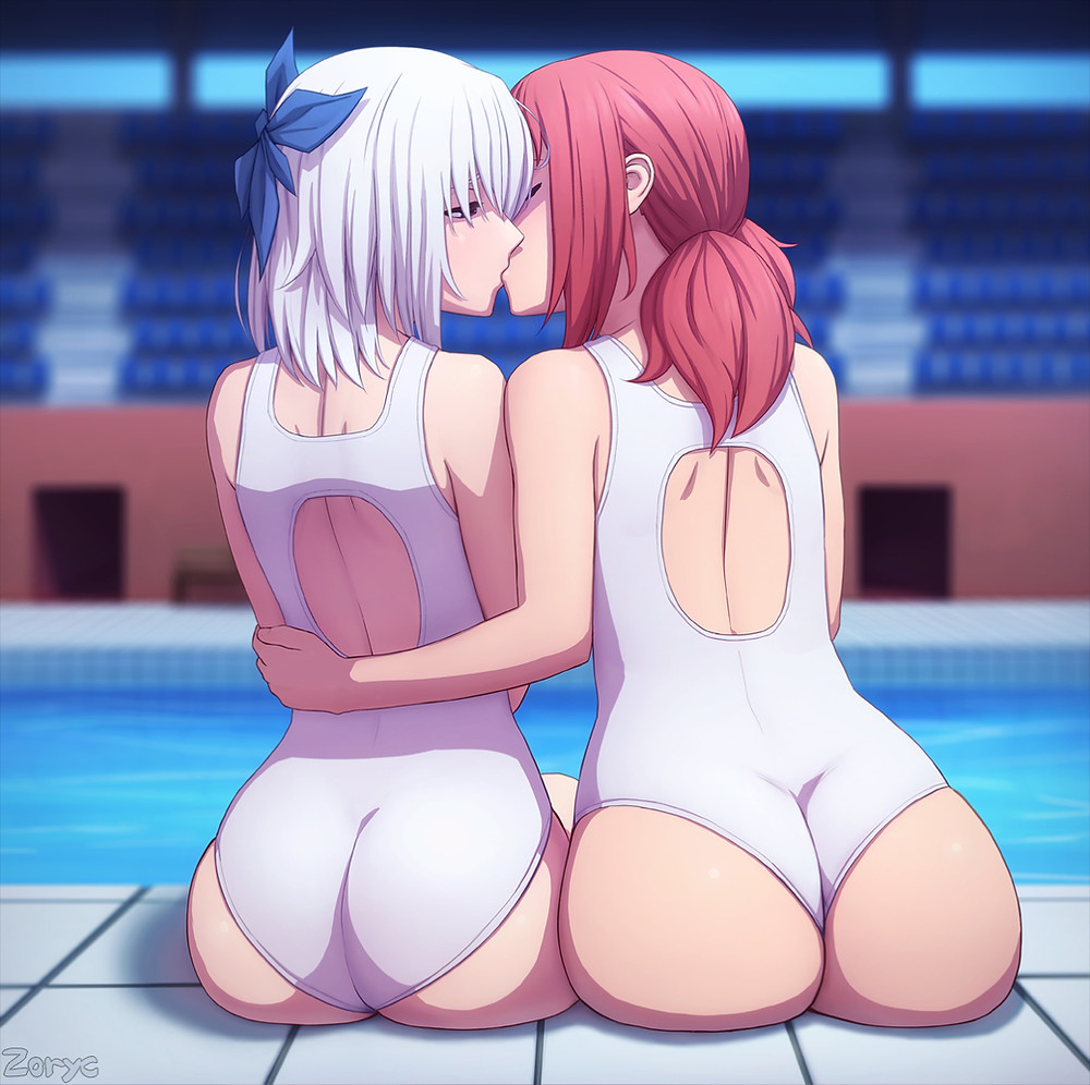 keijo hip whip girl anime girls kissing