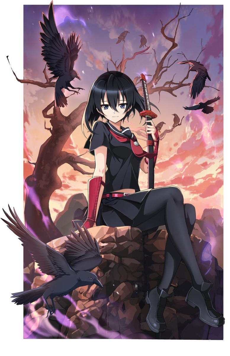 anime girl with black hair