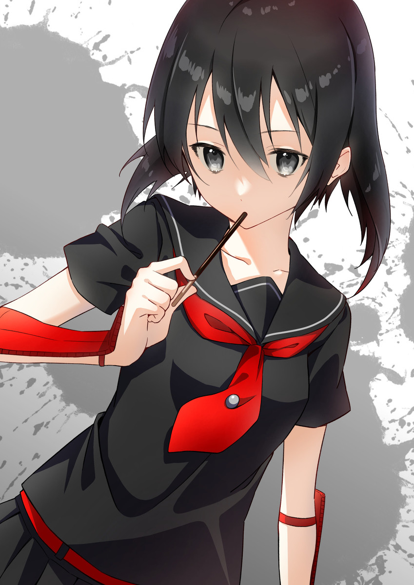 anime girl with black hair
