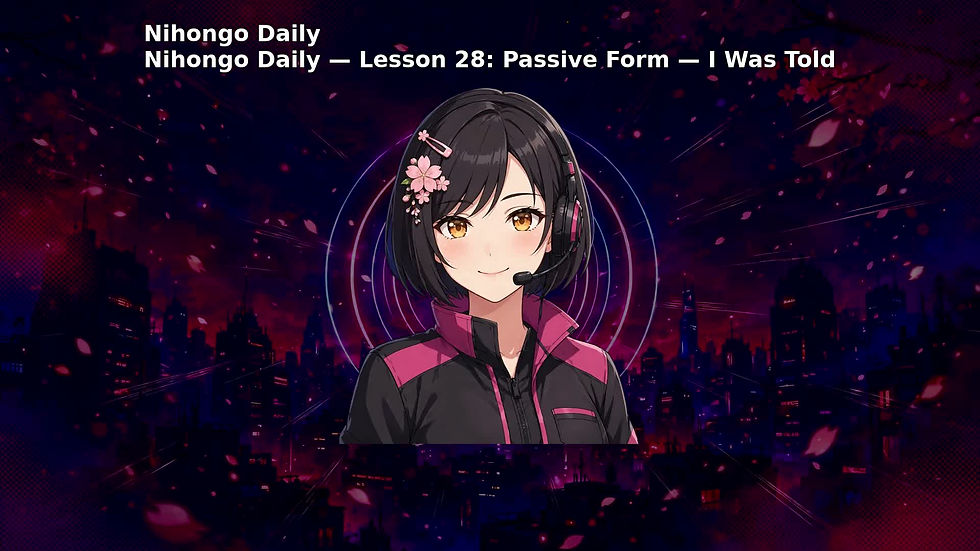 Nihongo Daily — Lesson 28: Passive Form — I Was Told