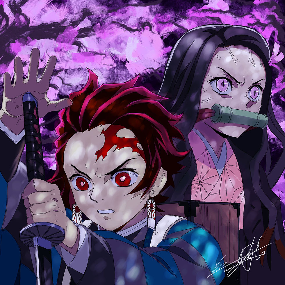 Demon Slayer Kimetsu no Yaiba Main Characters Tanjiro and Nezuko