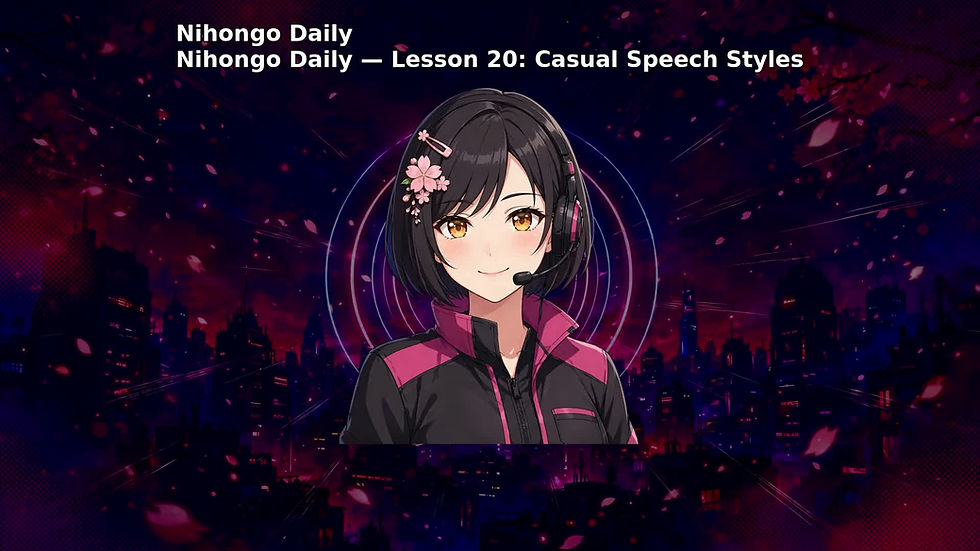 Nihongo Daily — Lesson 20: Casual Speech Styles