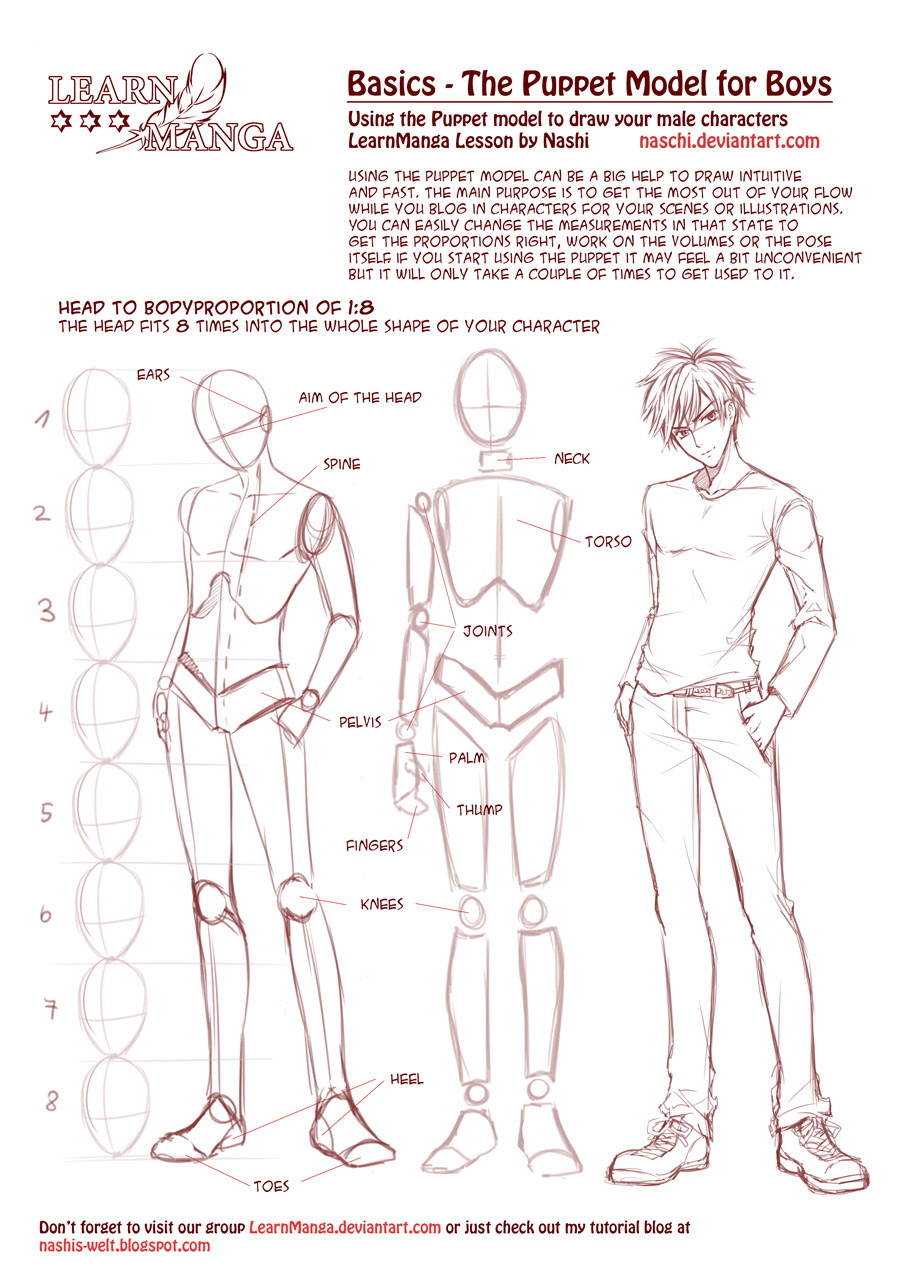 Drawing Anime Boys body poses