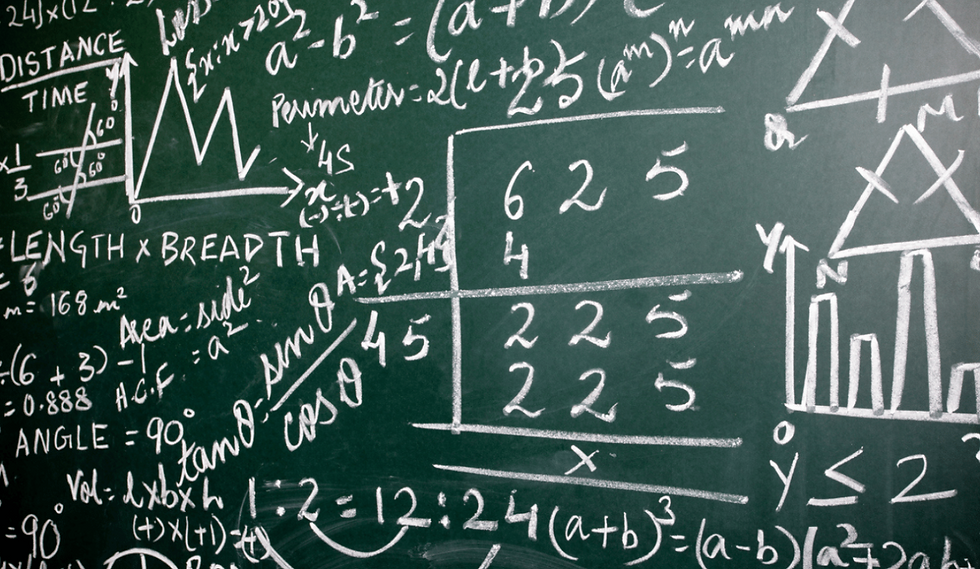 Blackboard with mathematical equasions