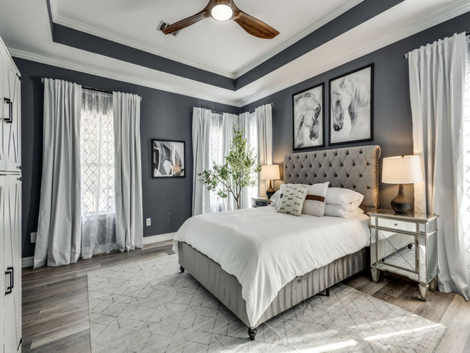 bedroom, horses, tree