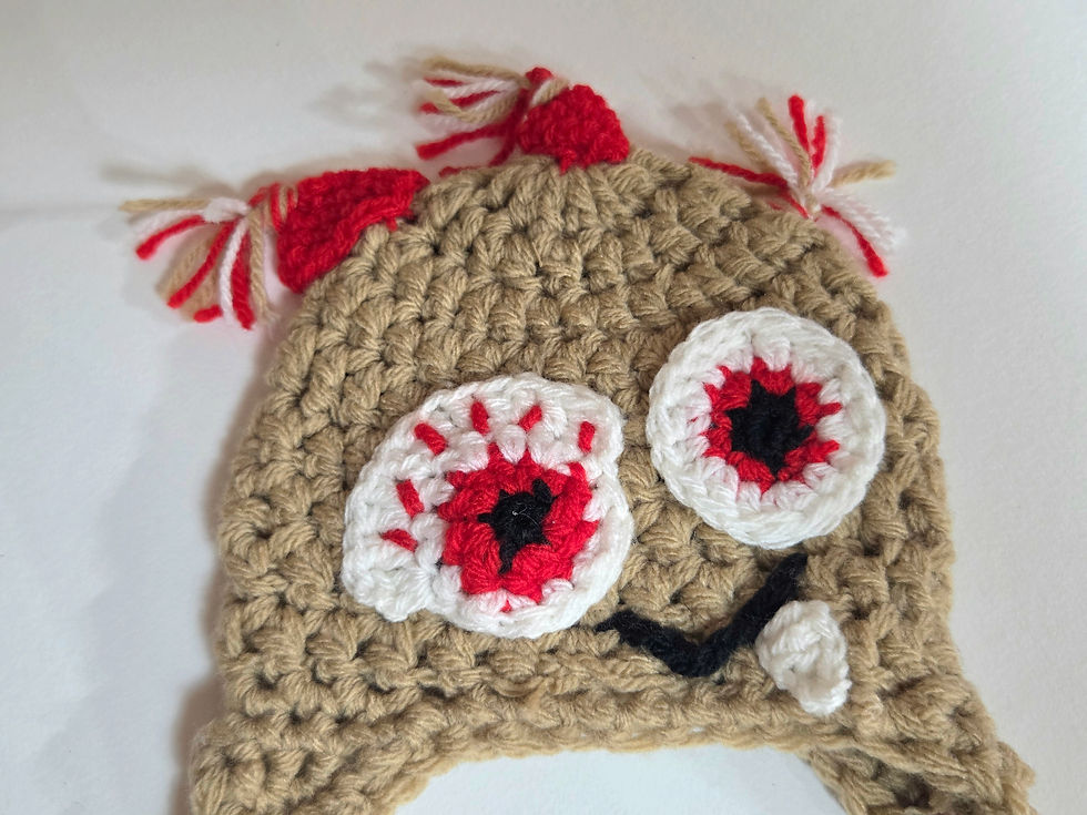 Miniature : Chapeau pour bébé fait à la main au crochet - Petit monstre
