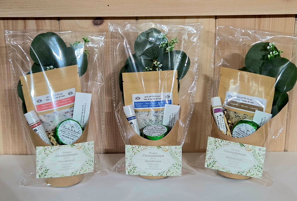 Ensemble cadeau sels de bain, baume à lèvres et bombe de douche mentholée