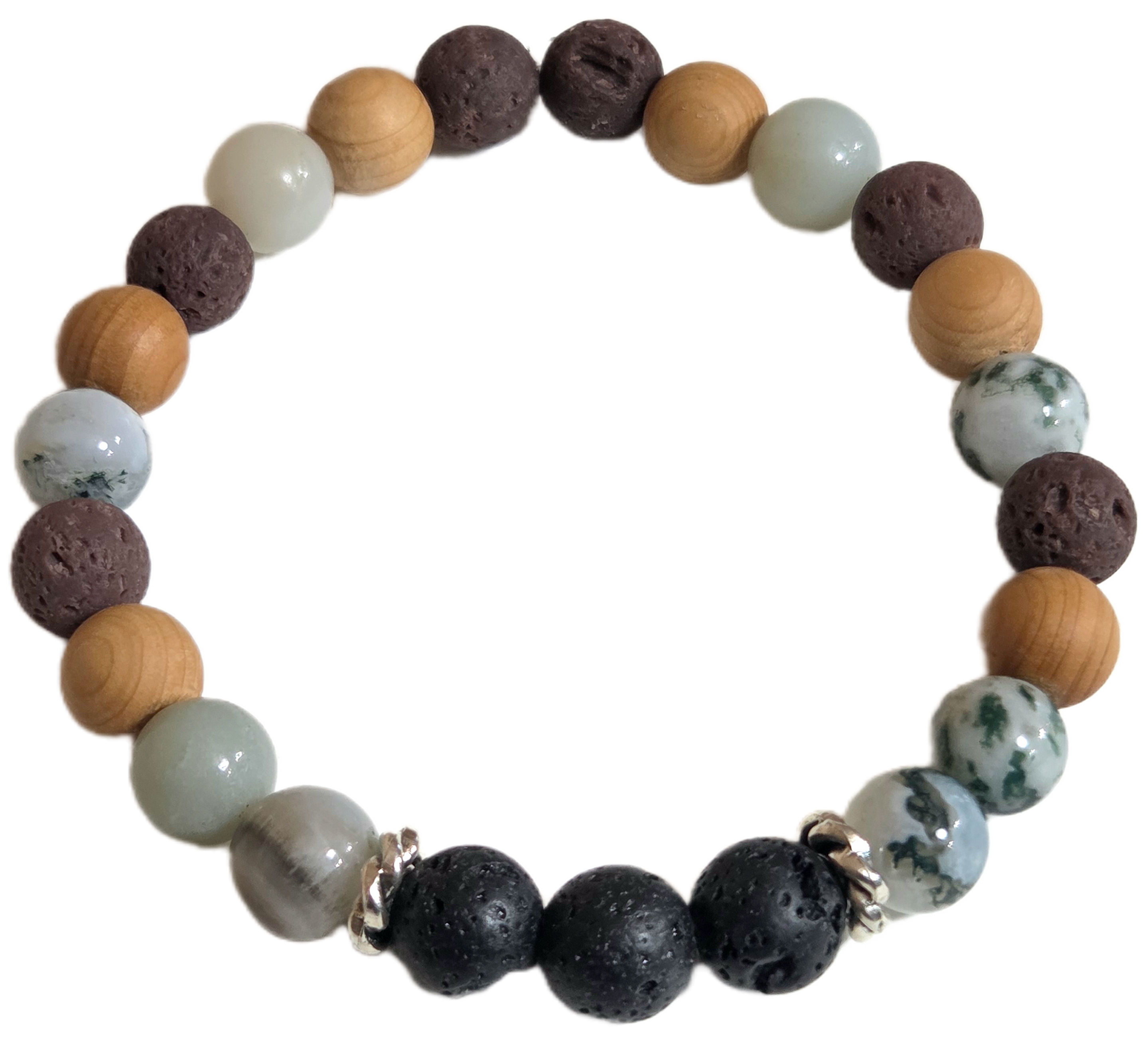 Essential oil diffuser bracelet with amazonite stones