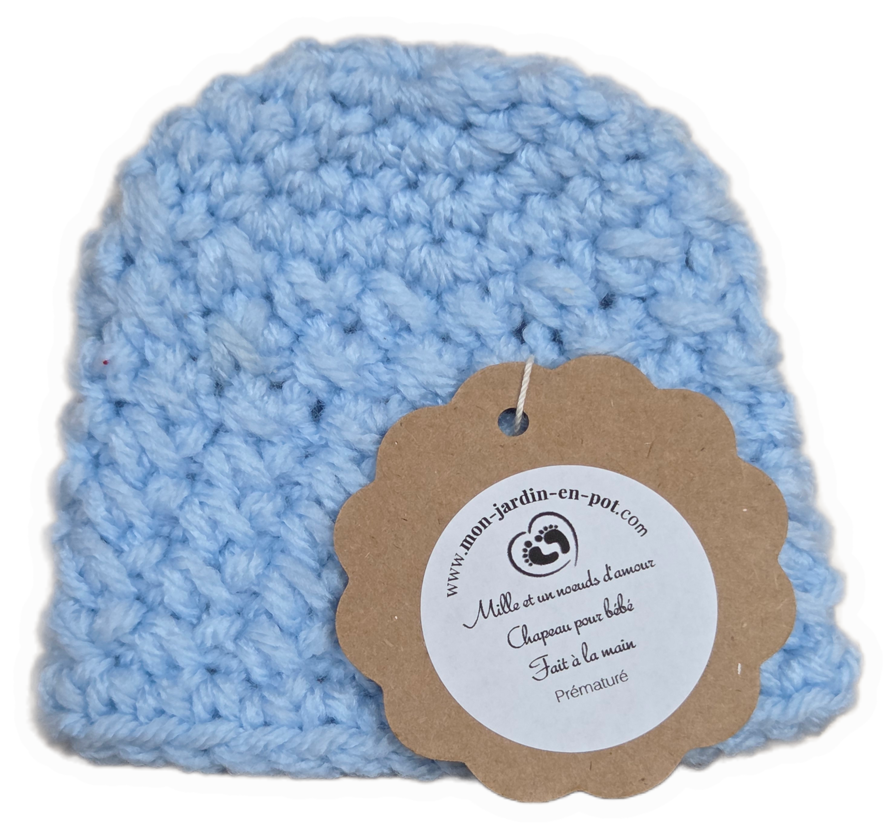 chapeau de naissance bleu pâle pour bébé
