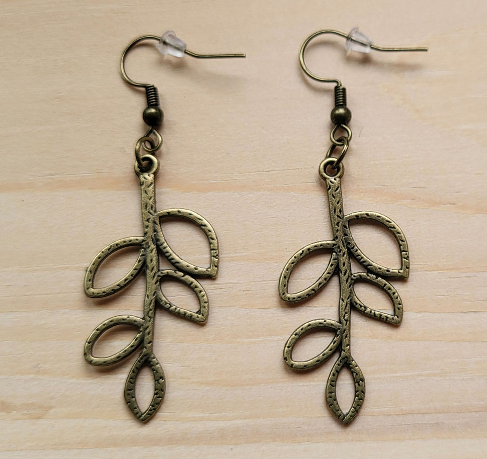 boucles d'oreilles feuilles de bronze