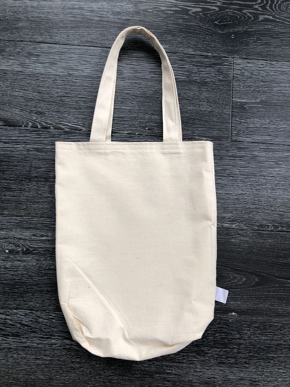 Handmade beige canvas tote/shopping/bag