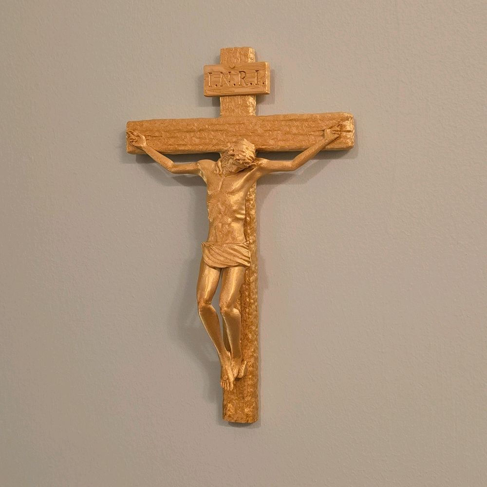 Estátua de parede de 25 cm da Crucificação de Nosso Senhor Jesus Cristo - Decoração Religiosa