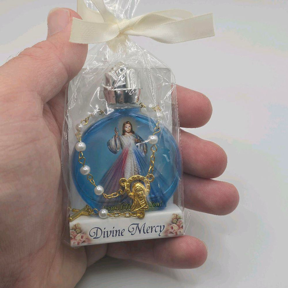 Miniatura: Divine Mercy Holy Water Bottle w/one decade Rosary