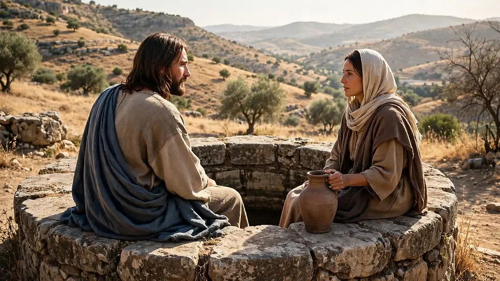 Jésus et la femme samaritaine au puits, adorer le Père en esprit et en vérité