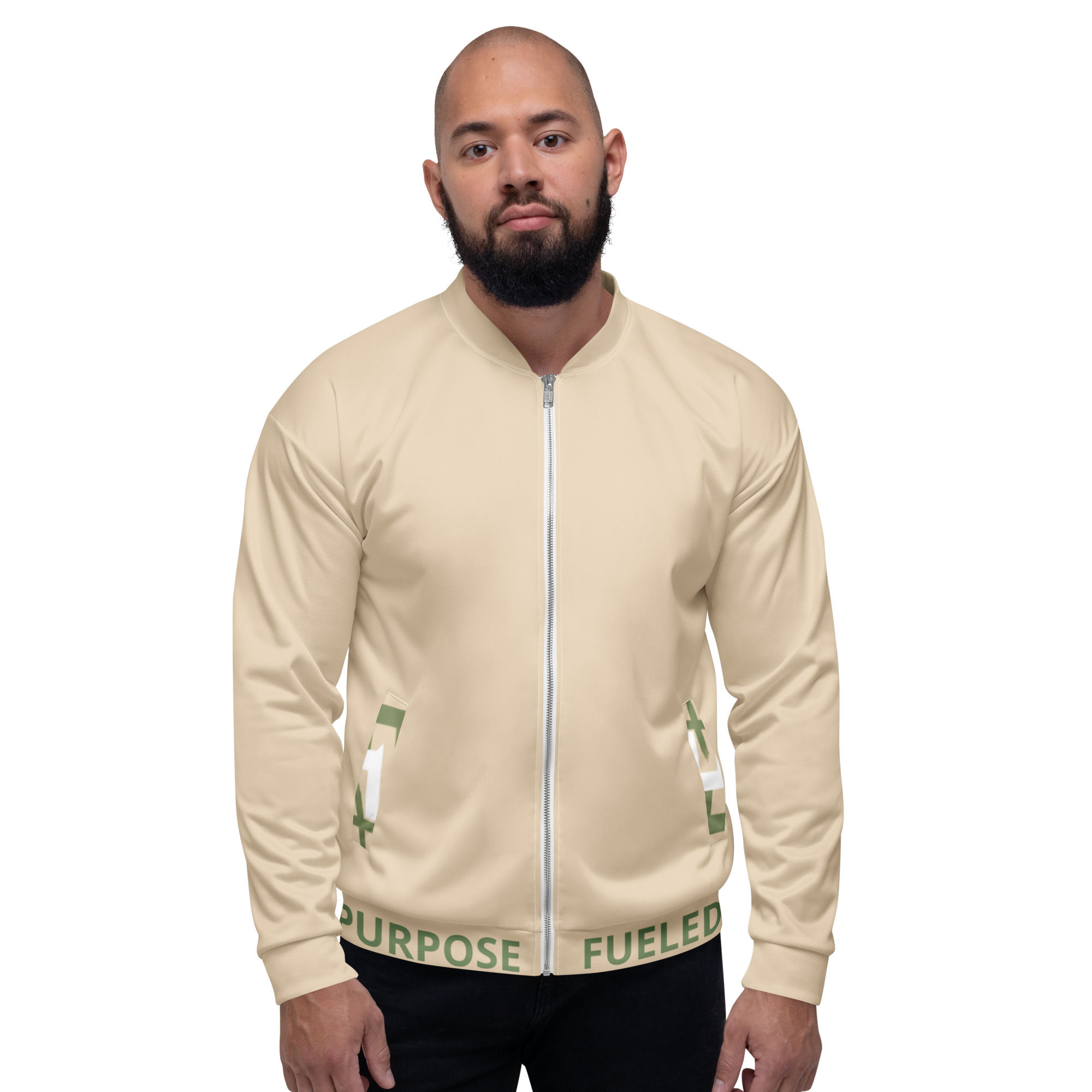 Faith Fueled Bomber Jacket - Sandstone