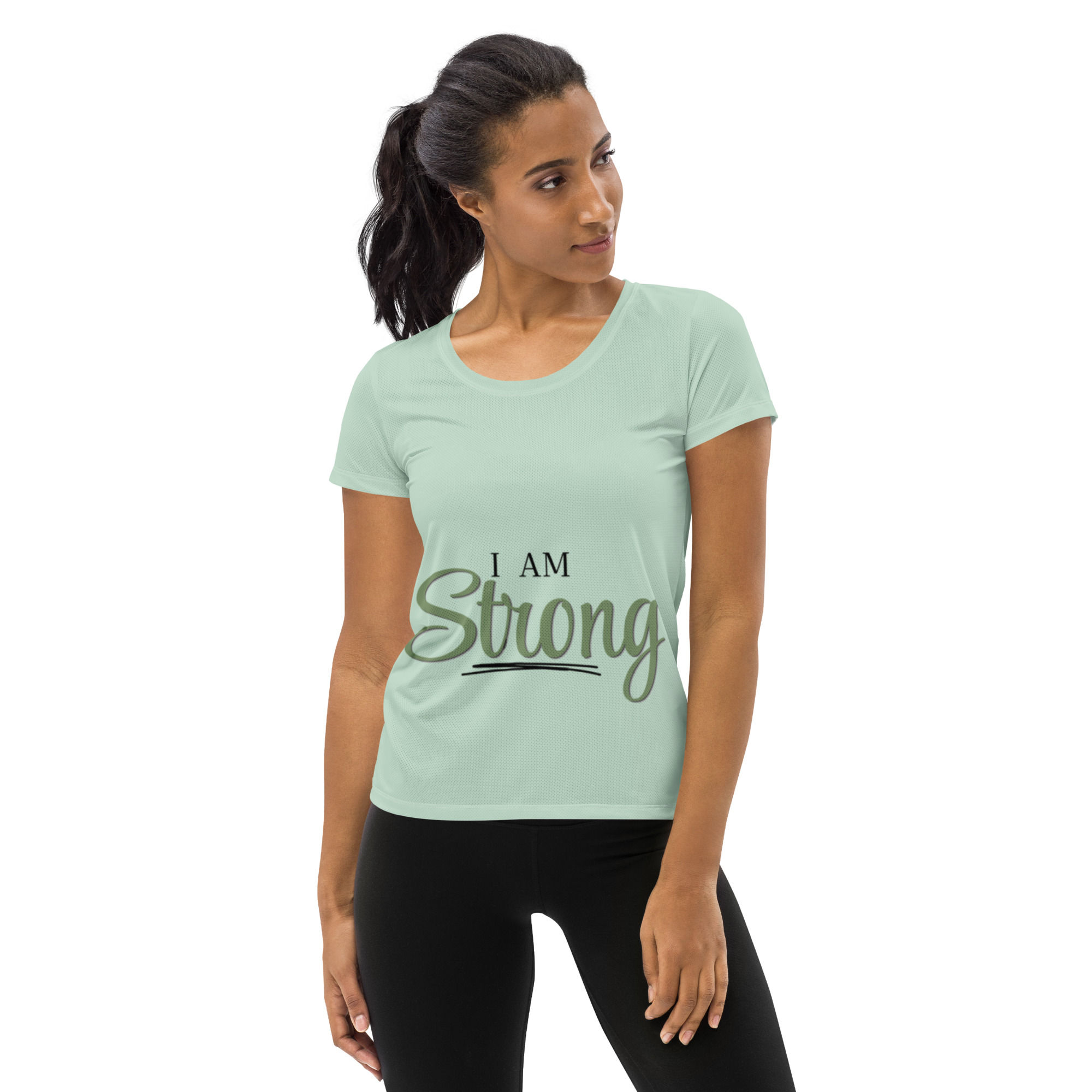 Strength in Him Athletic Tee - Sage