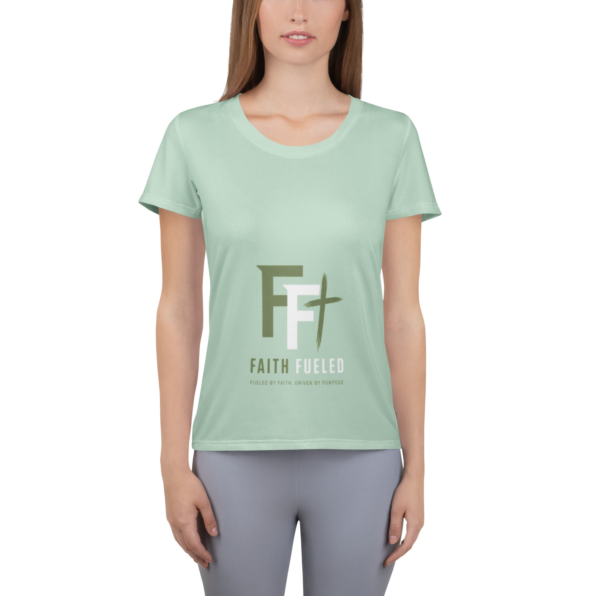 Faith Fueled Athletic Tee - Sage