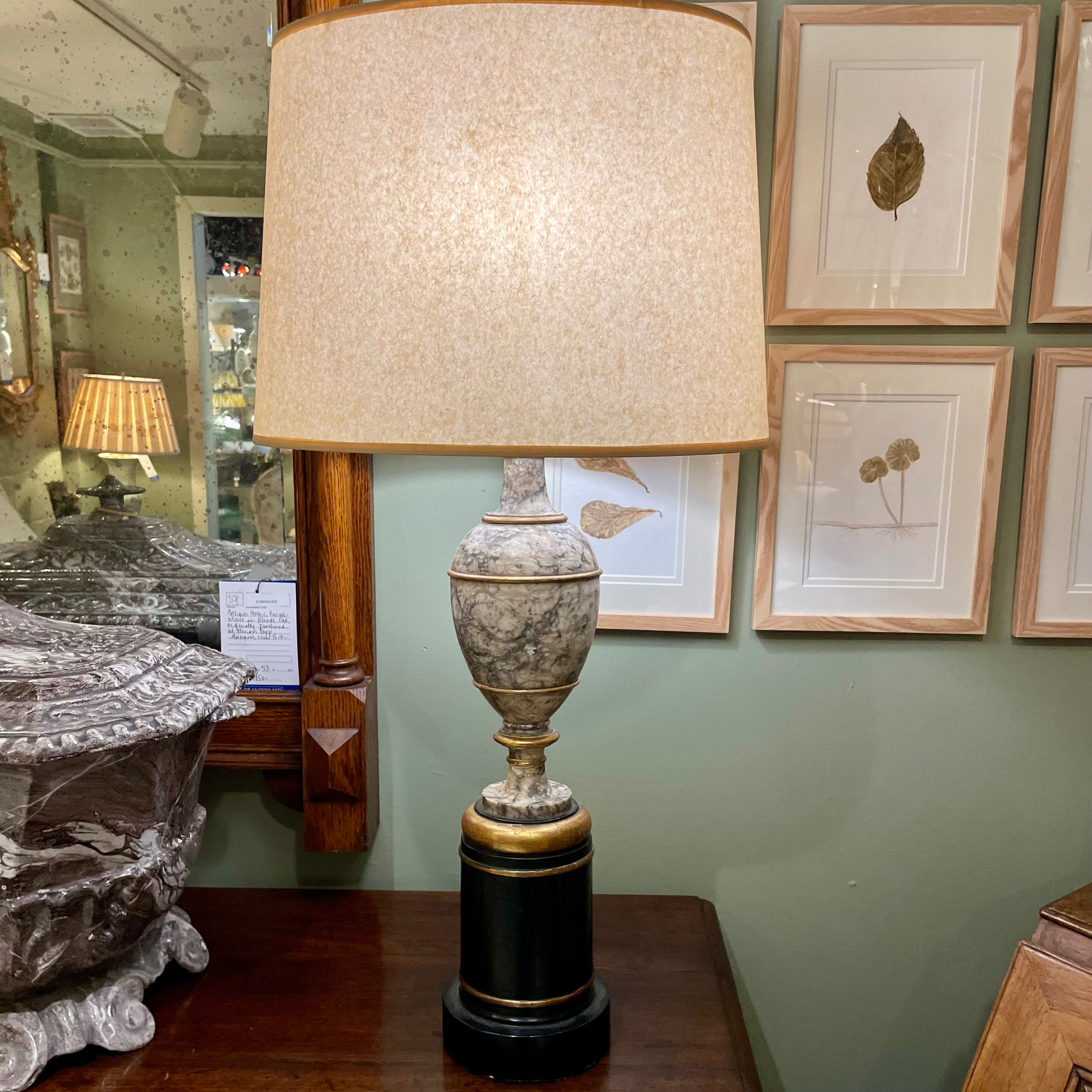 Faux Marble Lamps, Pair