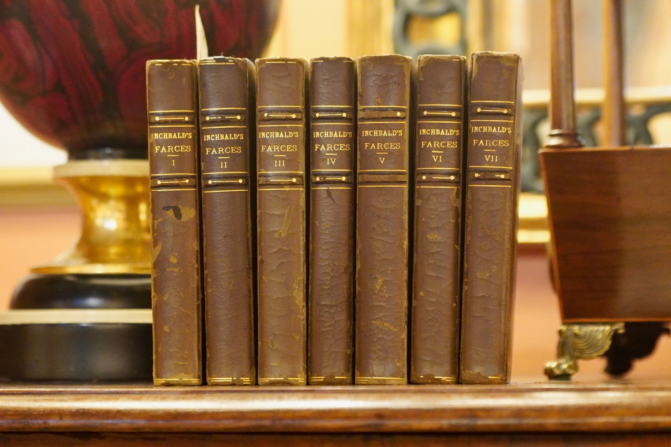 VII Volume Set Of Leather Books Inchbaldi Farces