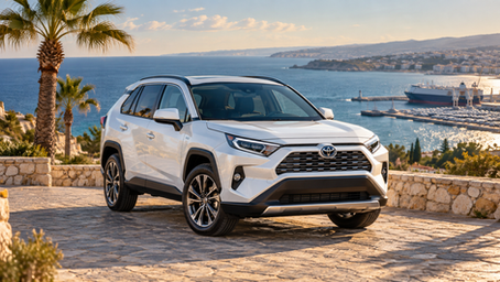White Japanese SUV on the Cyprus coast — guide to car recall checks for imported vehicles