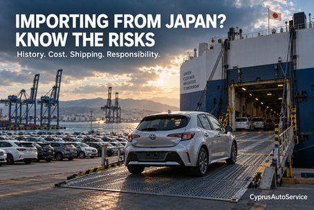 Japanese car boarding a vehicle carrier — history, cost, shipping and responsibility when importing to Cyprus