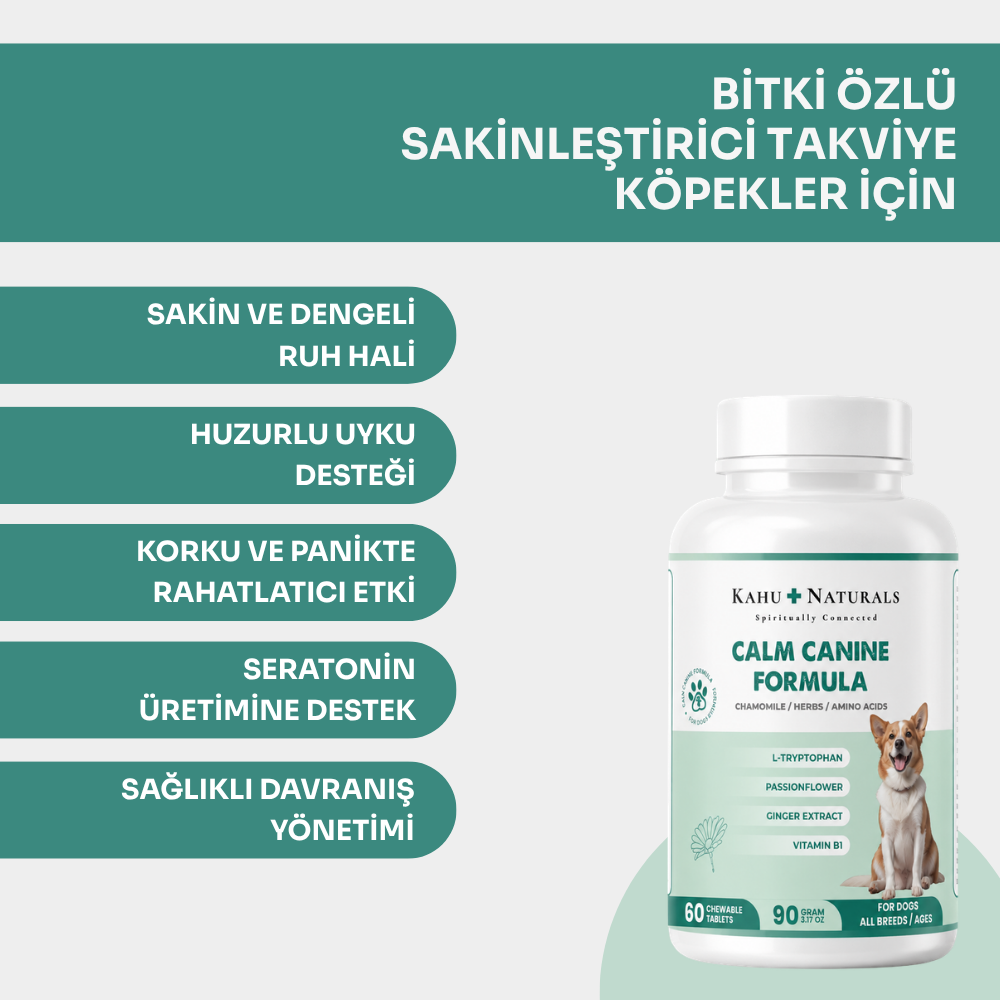 Calm Canine Bitki Özlü Sakinleştirici Takviye, 60 Tablet