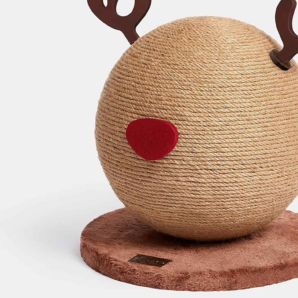 Thumbnail: VETRESKA® Hand-made Cat Scratching Post / Scratching Ball - ReinDeer