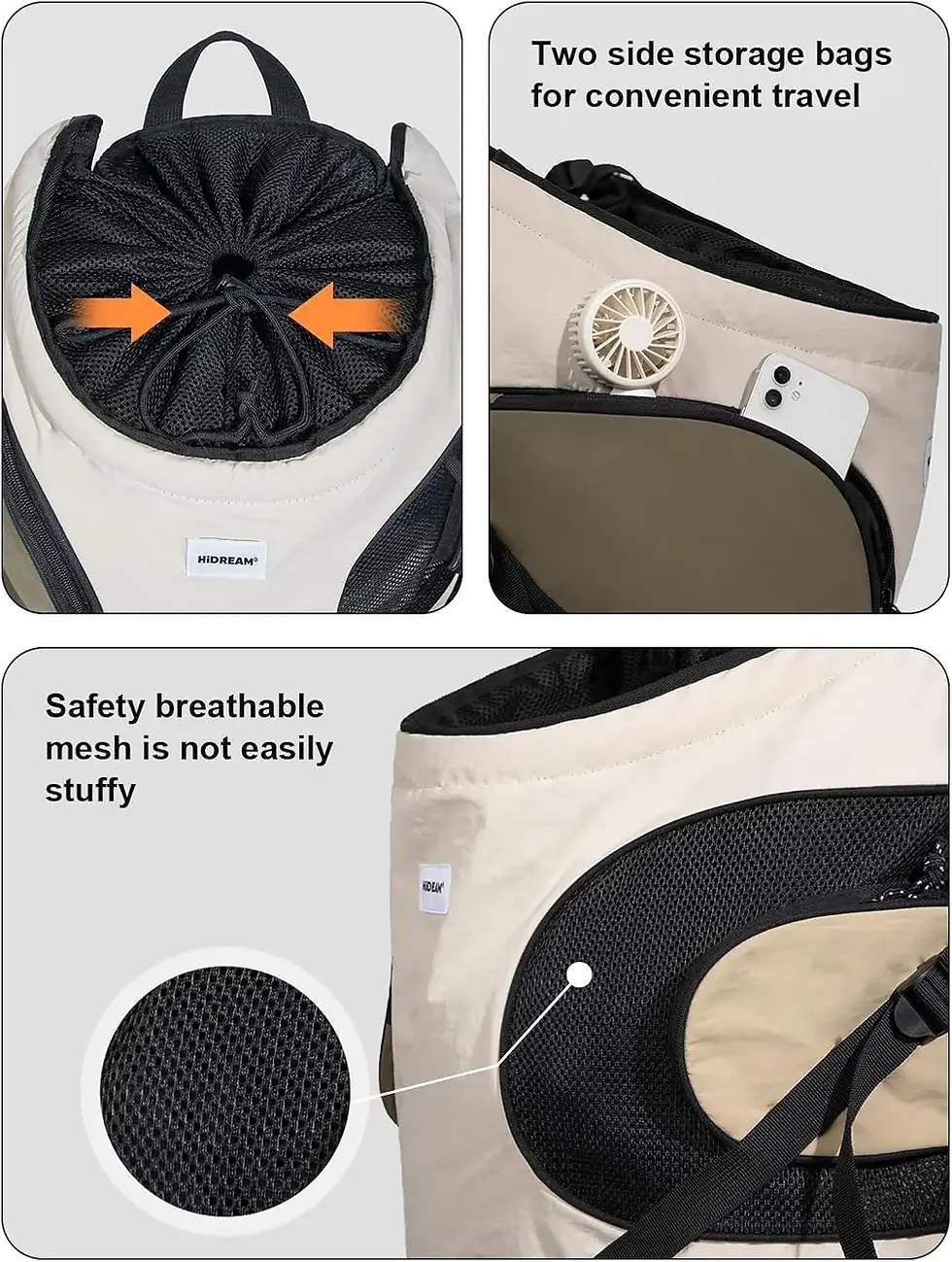 Thumbnail: HiDREAM® Front-Facing Soft Pet Backpack / Hands-Free Pet Carrier Cat Carrier