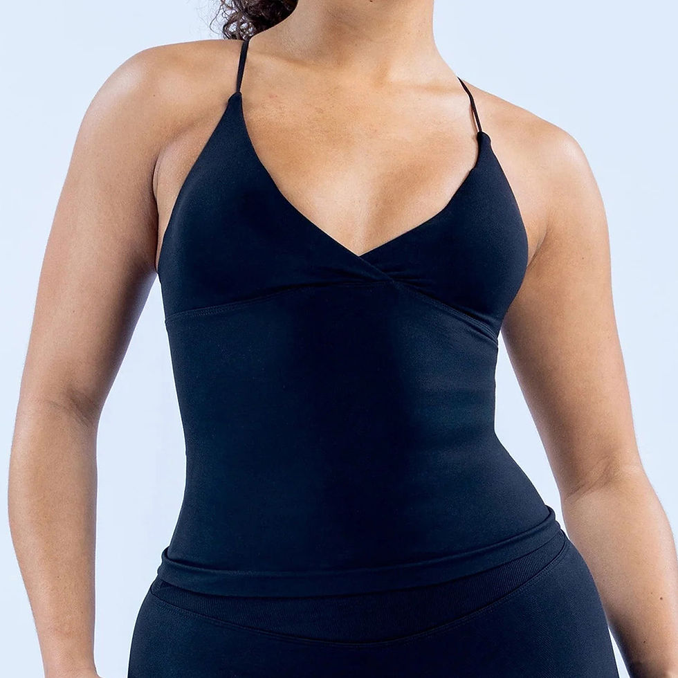 Thumbnail: Vision Twist Front Longline Top Backless Sport Tank Top Women Yoga Vest with Rem