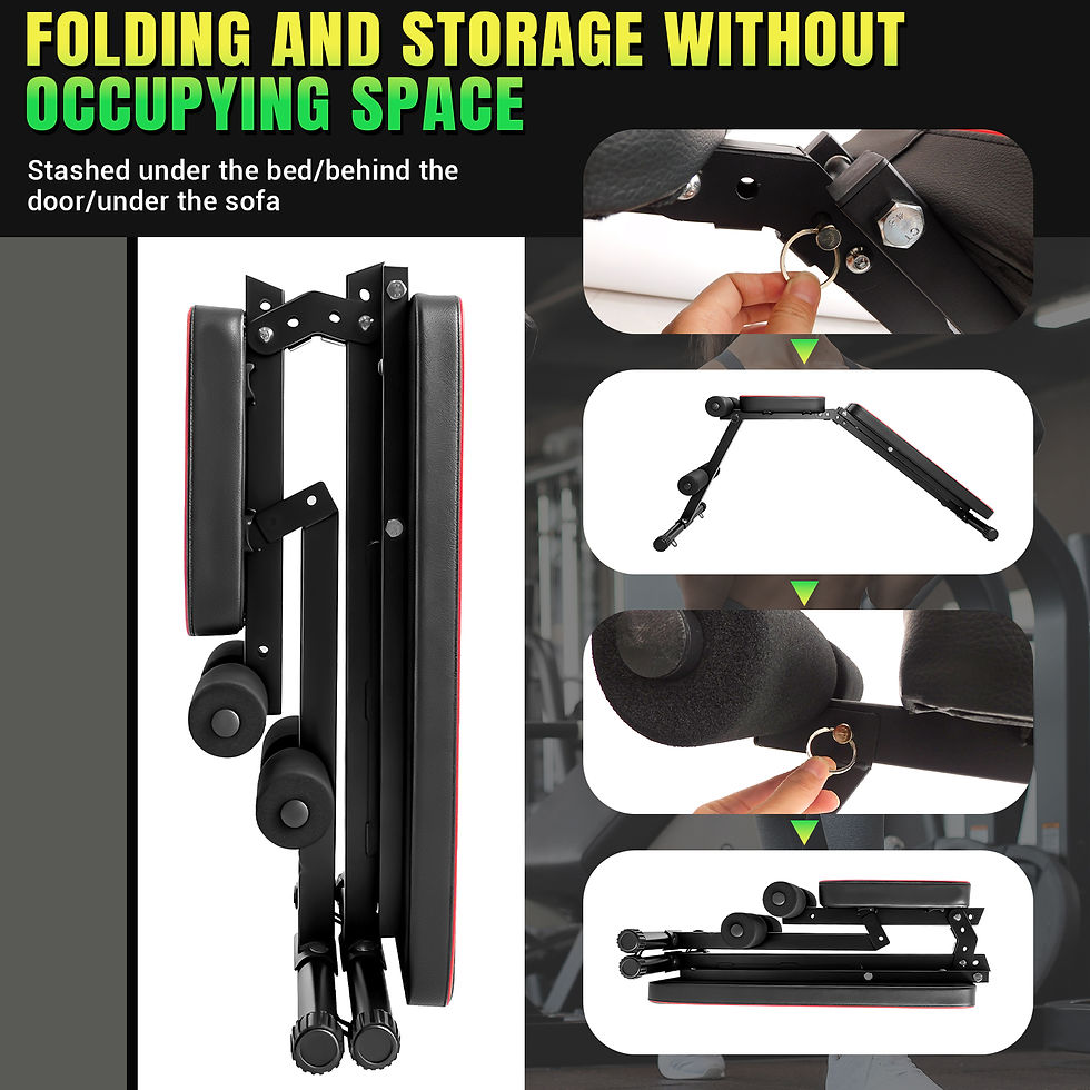 Thumbnail: Adjustable Weight Bench with Resistance Bands Folding Dumbbell Bench for Full Bo
