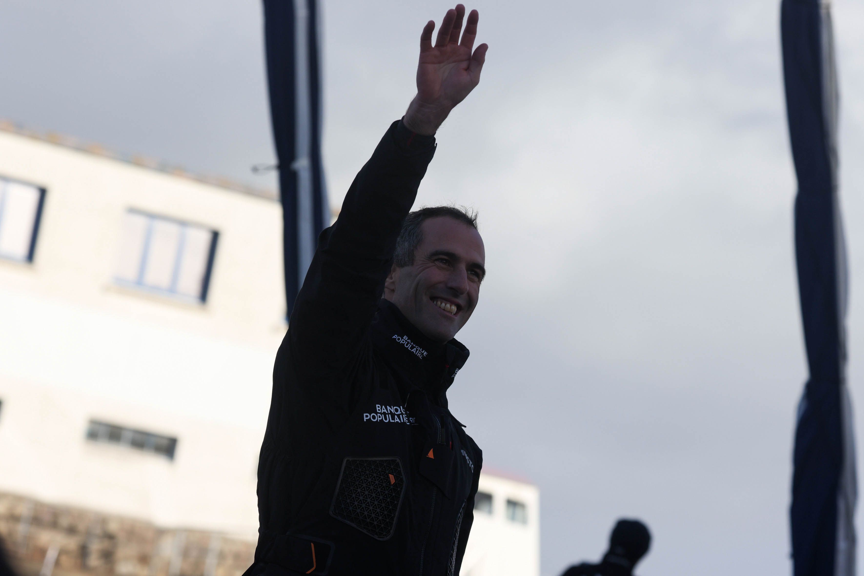 armel le cleac'h a son arrivée à bREST QUAI MALBERT