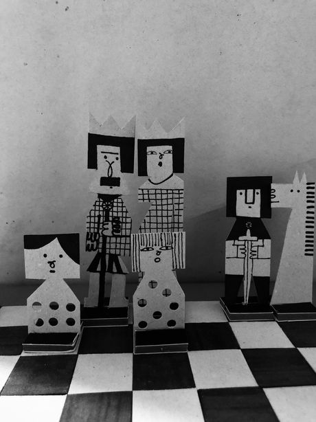 Grey chessmen set