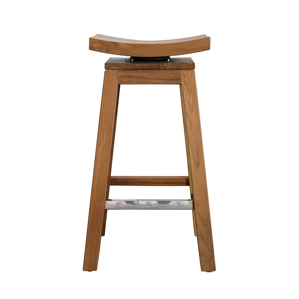 Thumbnail: SEN068 - Teak Wooden Swivel Bar Stool