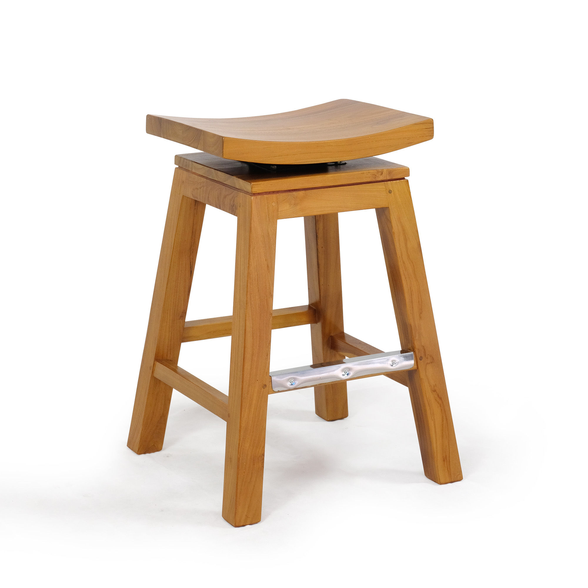 OTT136 - Livorno Teak Swivel Counter Chair